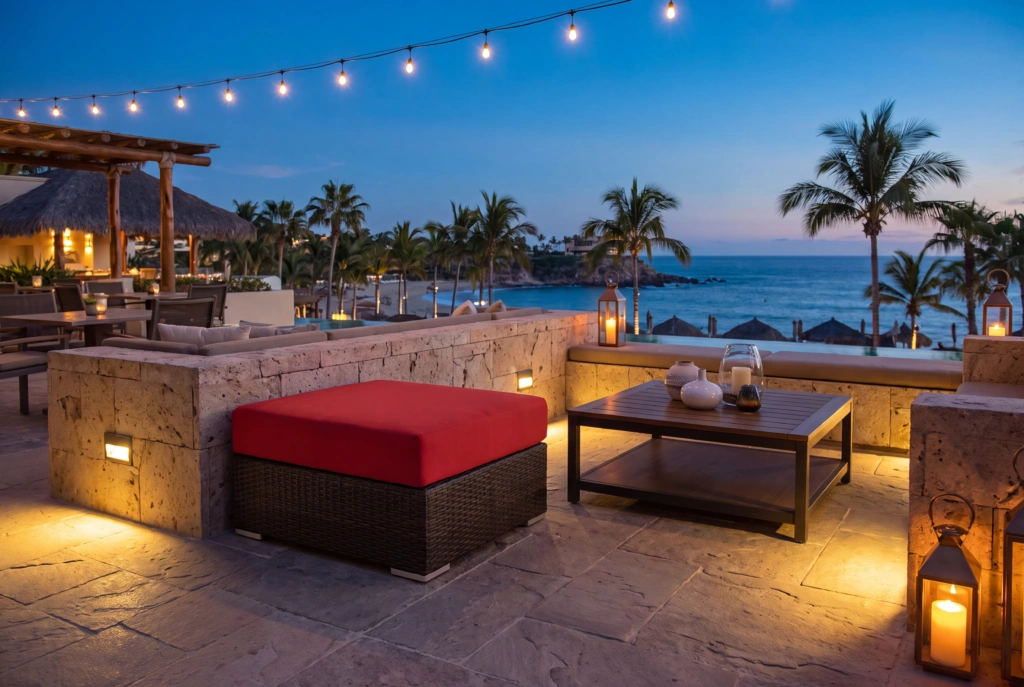 Crystal Beach Ottoman setting