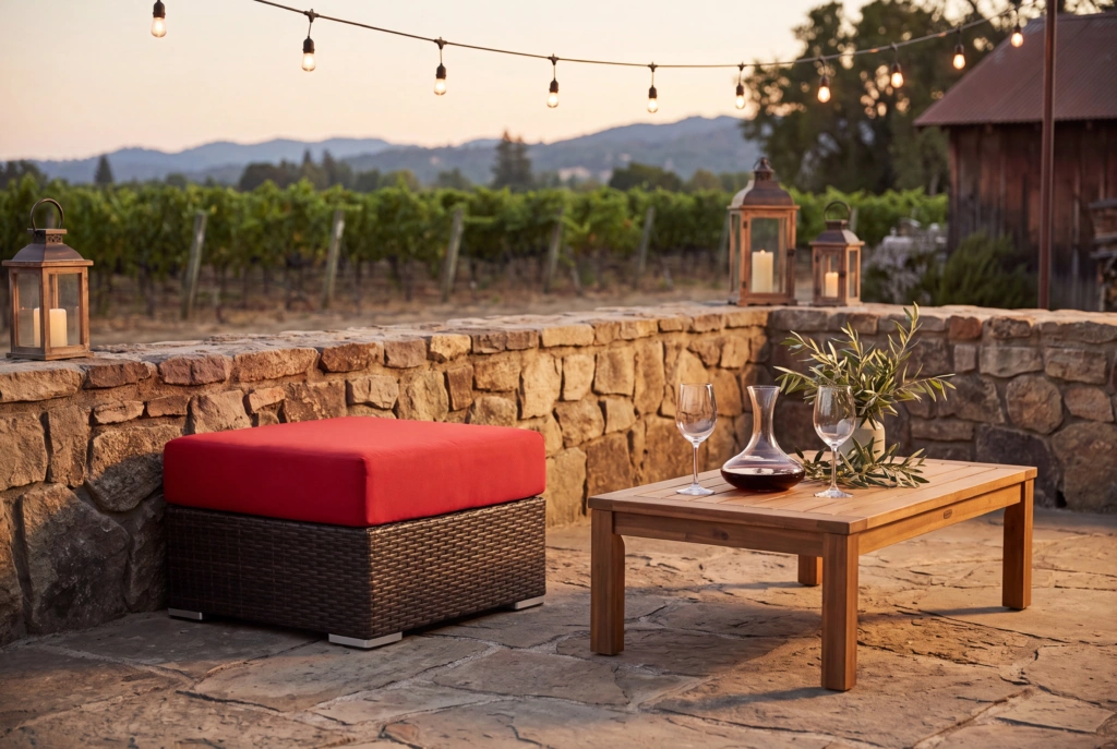Crystal Beach Ottoman setting