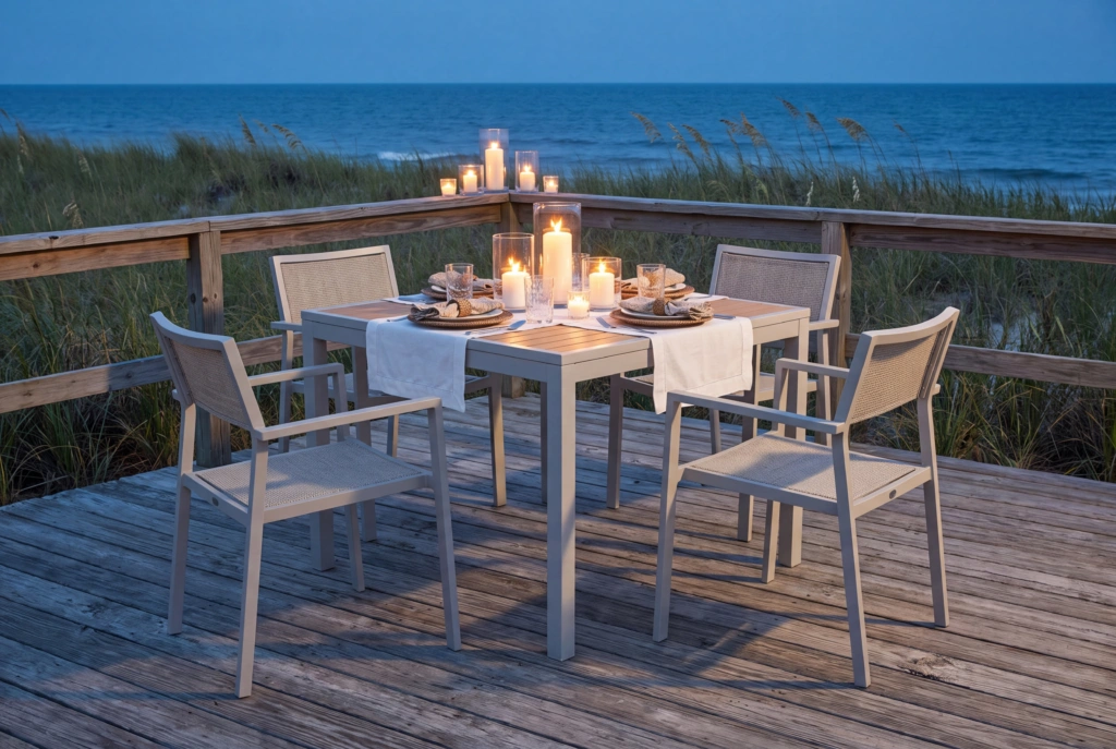 Teak Inlay Table setting