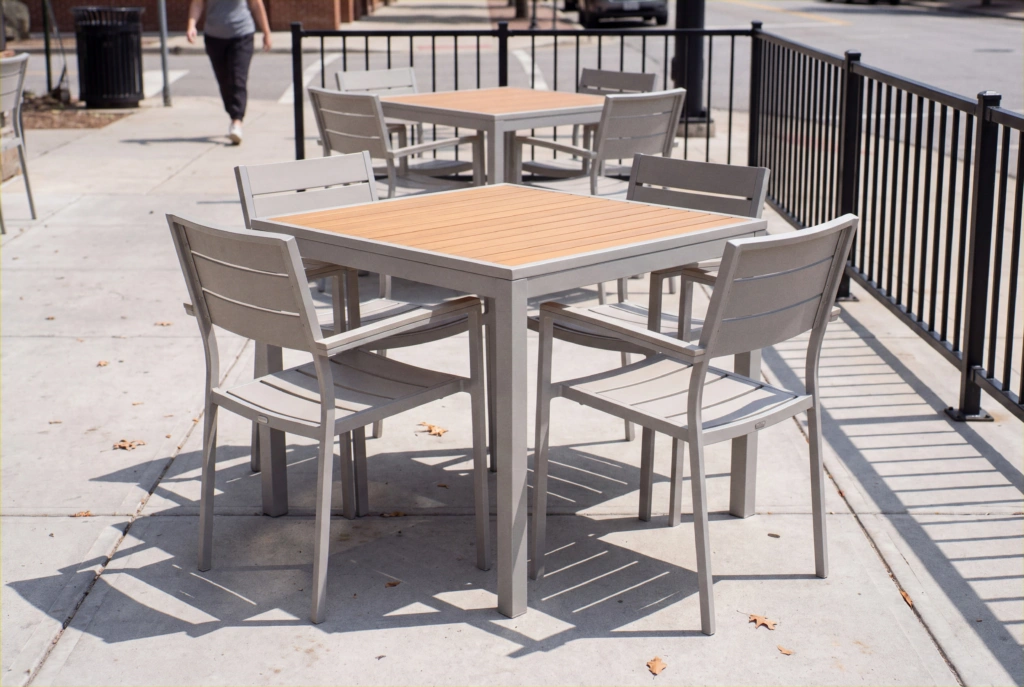 Teak Inlay Table setting