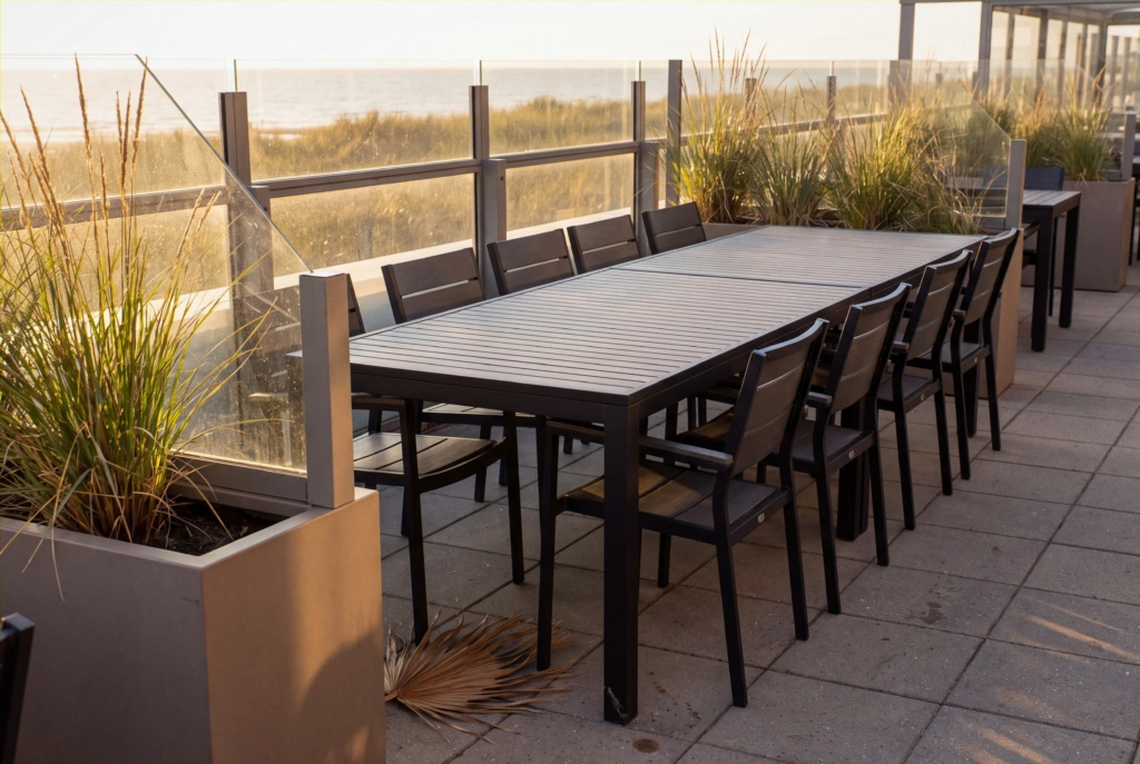 Teak Inlay Table setting