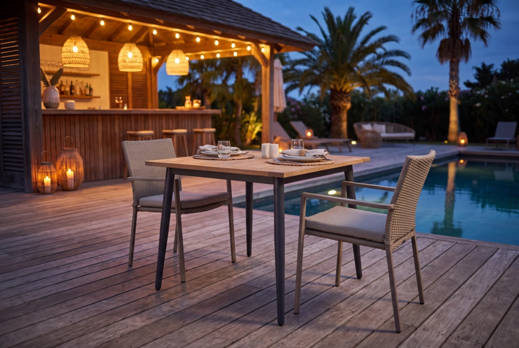 Vero Beach Dining Table 36X36 setting