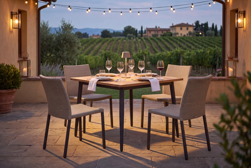 Vero Beach Dining Table 36X36 setting