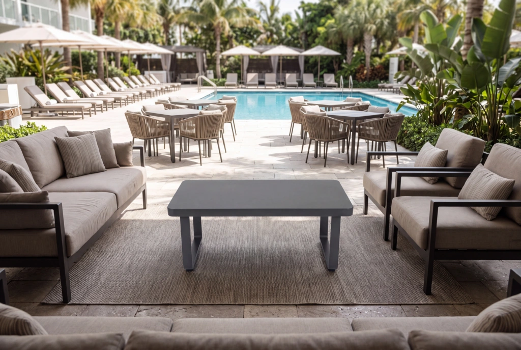 Palm Beach Coffee Table – Aluminum setting