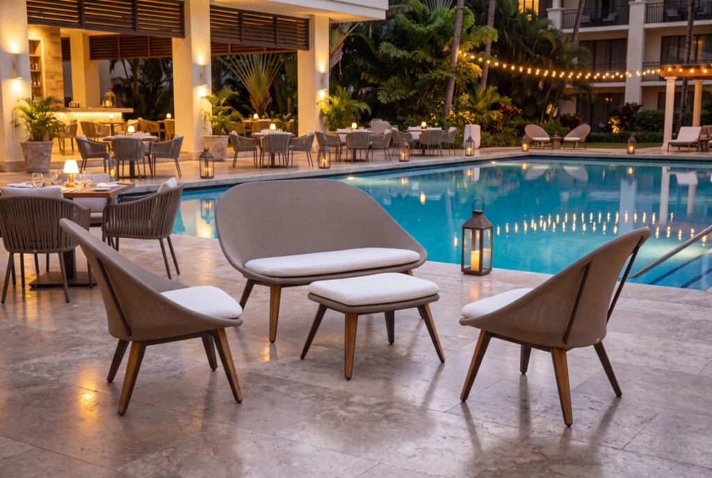 Monaco Lounge Footrest Tex setting