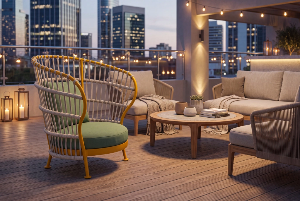Nest Lounge High Back Armchair setting