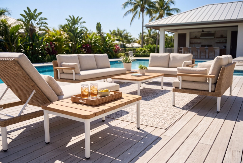 Pillow End Table Teak setting