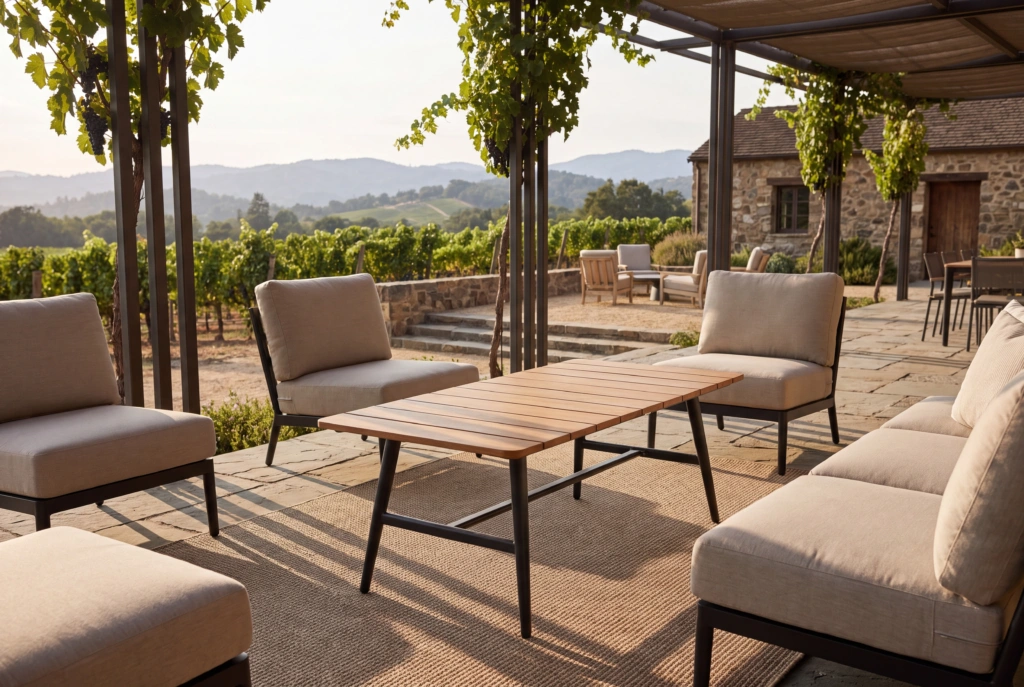 Rugby Lounge Height Coffee Table setting