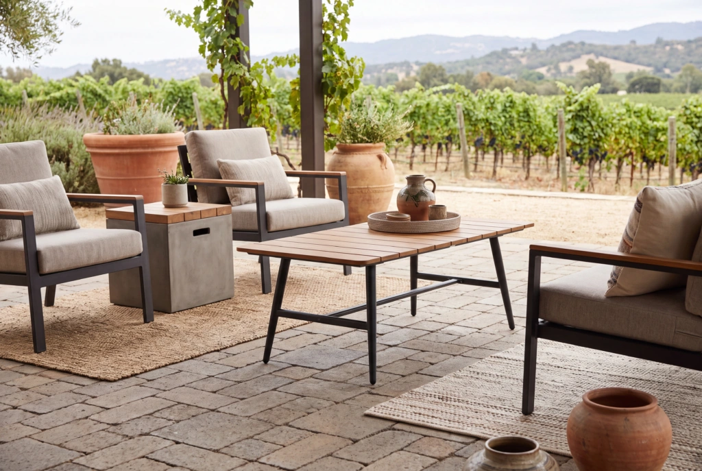 Rugby Lounge Height Coffee Table setting