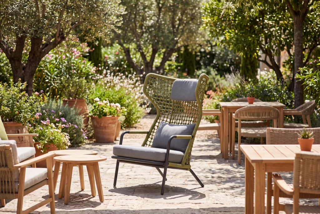 Banyantree Highback Lounge Armchair With Wings setting