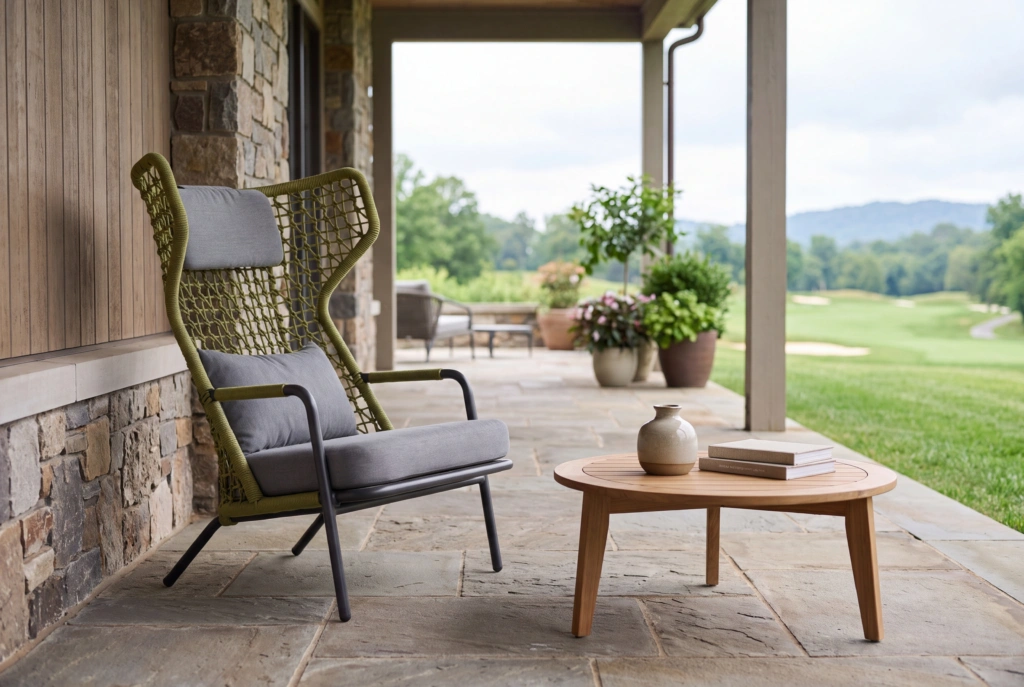 Banyantree Highback Lounge Armchair With Wings setting