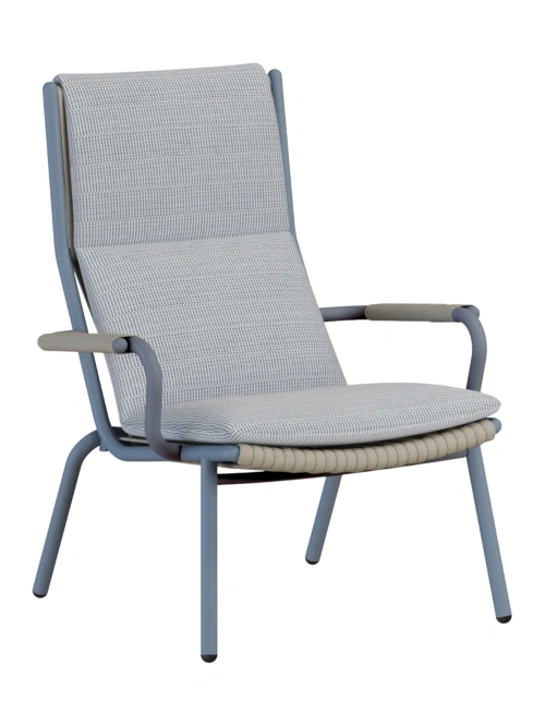 Loop Highback Lounge Armchair in blue-gray finish