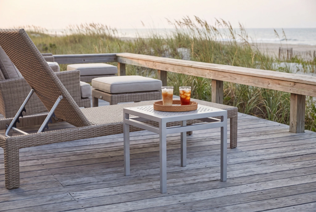 AL-5602 End Table SQ Aluminum setting