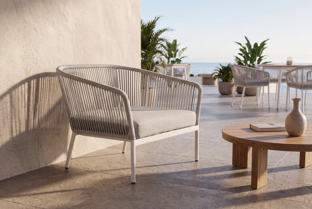 Captiva Lounge Armchair With Rope setting
