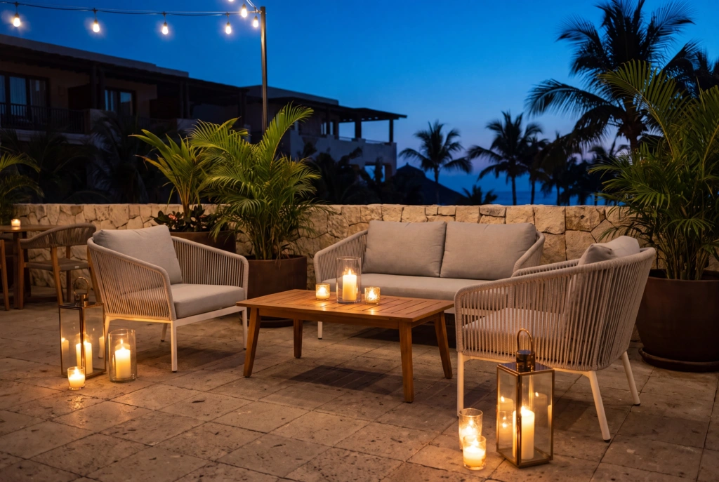 Captiva Lounge Armchair With Rope setting