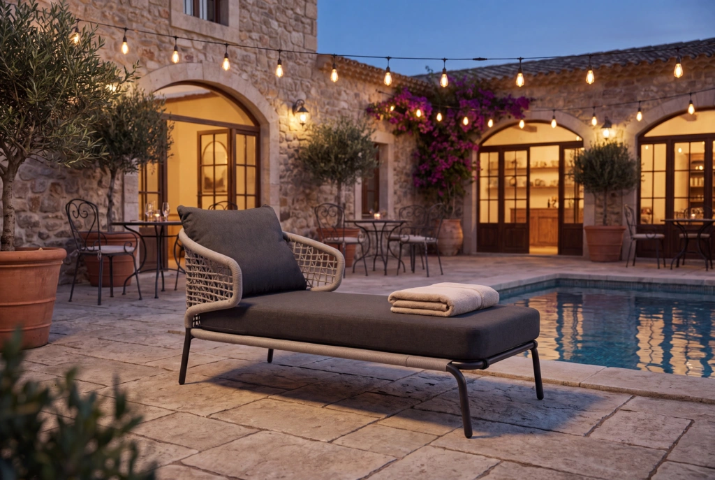 Fiji Sunlounger With Arms setting