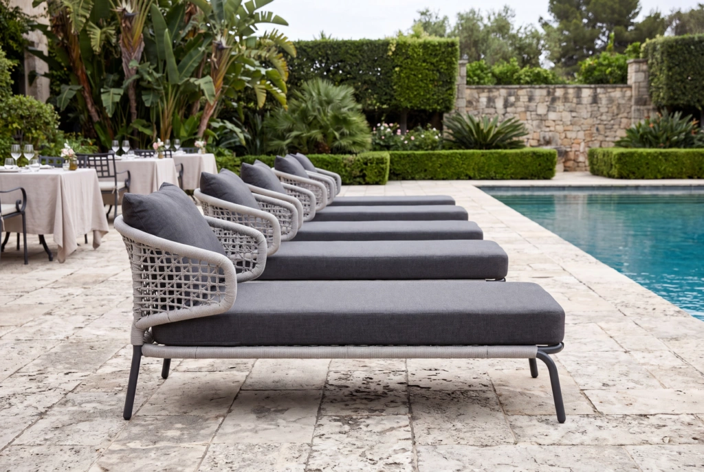 Fiji Sunlounger With Arms setting