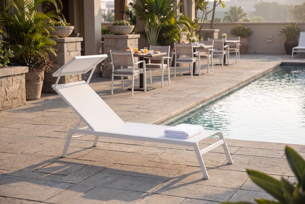 Jupiter Sunlounger With Shade setting