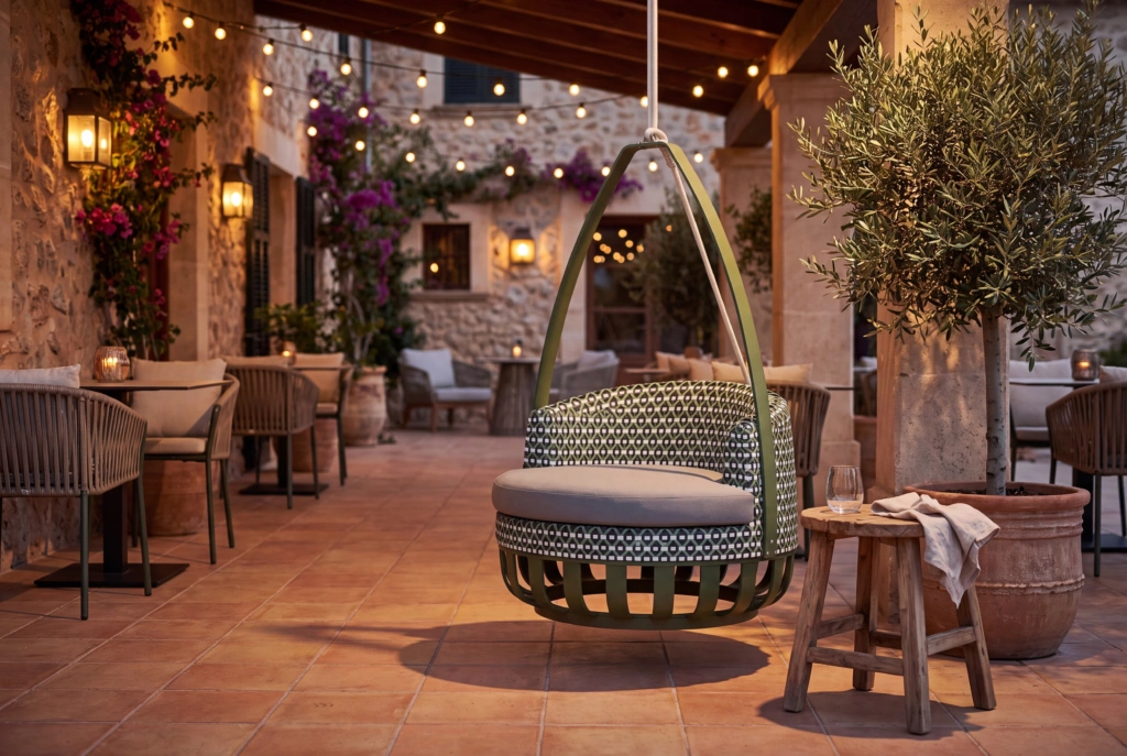 Mallorca Hanging Chair Wic setting