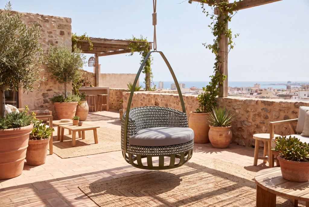 Mallorca Hanging Chair Wic setting