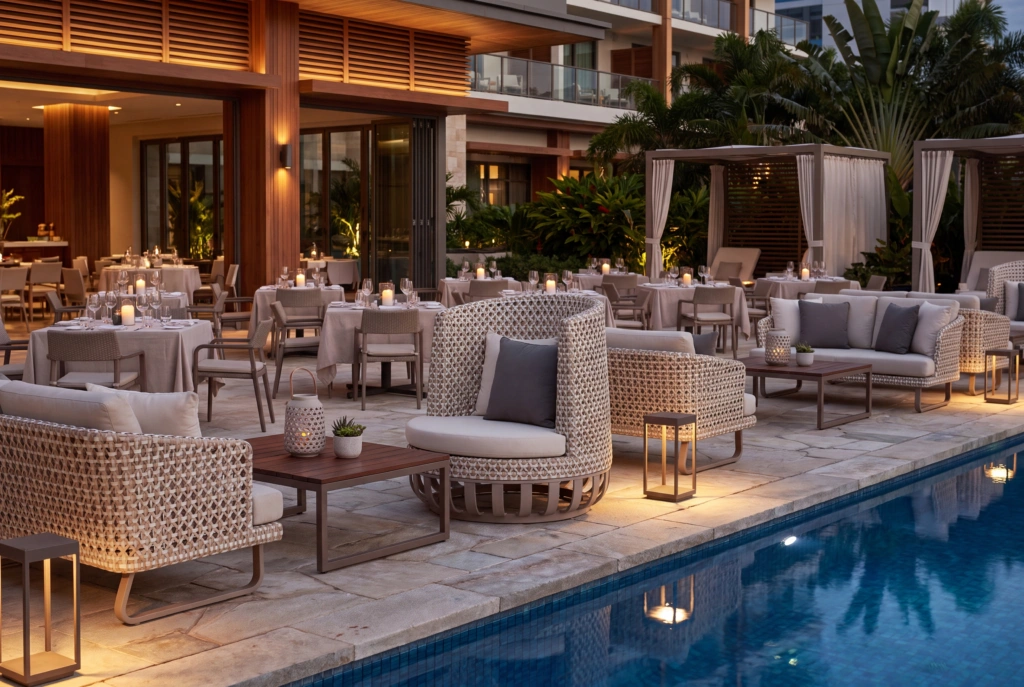 Mallorca High Back Lounge Armchair setting