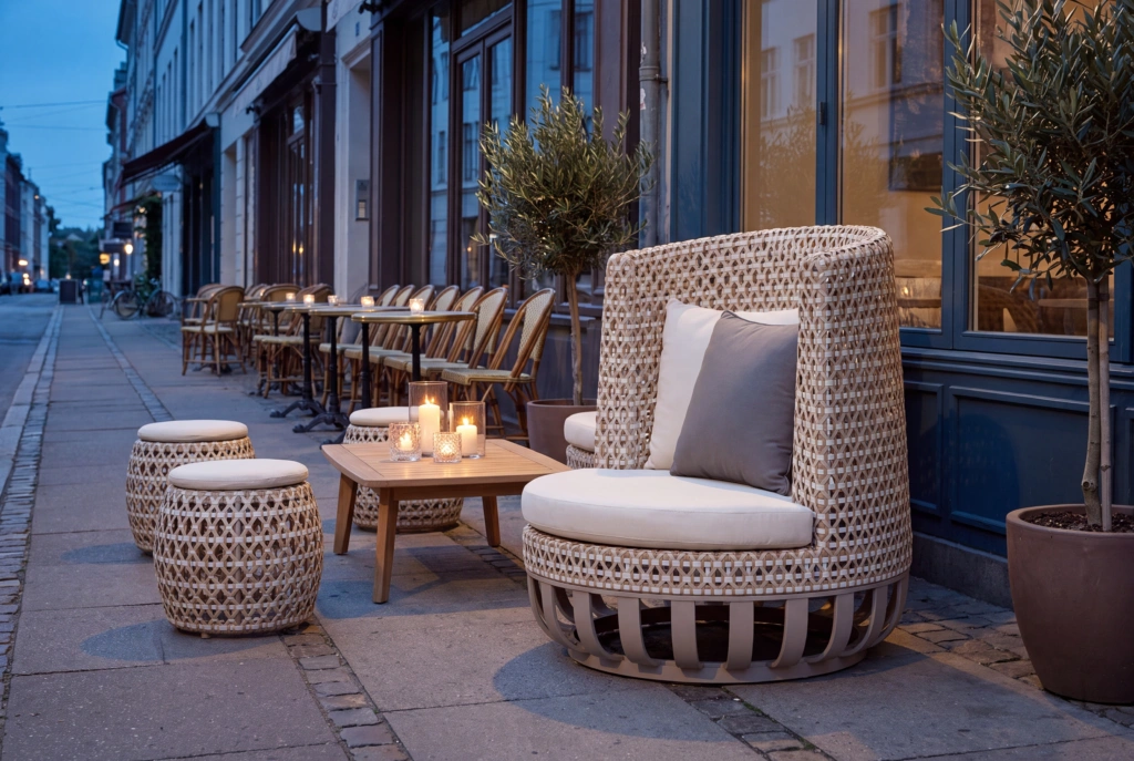 Mallorca High Back Lounge Armchair setting