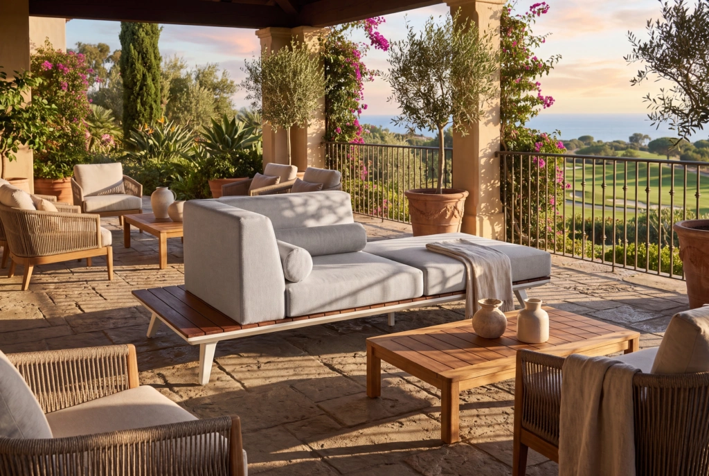 Mediterranean Modular Right Corner With Left Extension setting