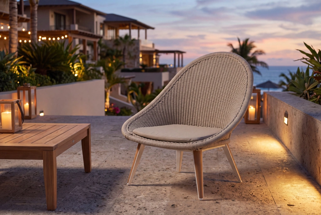 Monaco Lounge Armchair Rope Tight setting