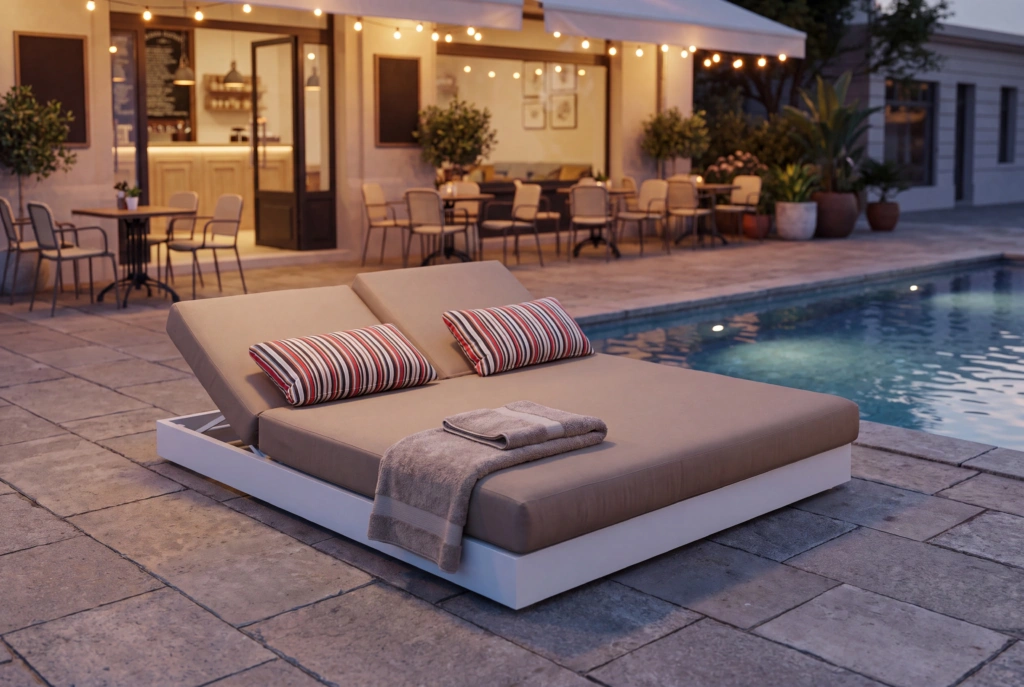 Palm Beach Sunlounger Double with Platform setting
