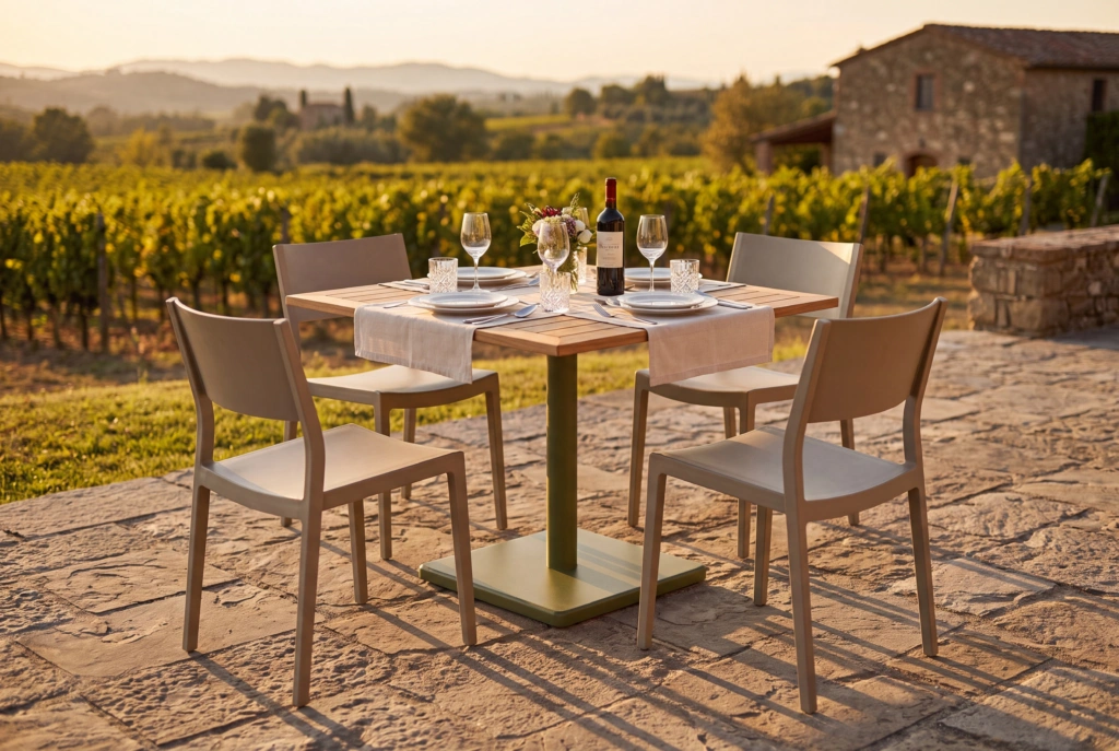 Bergen Dining Table Square – Teak setting