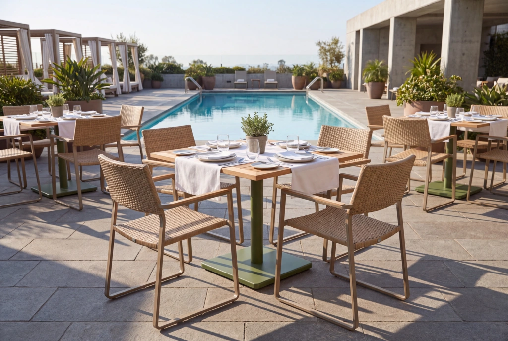 Bergen Dining Table Square – Teak setting