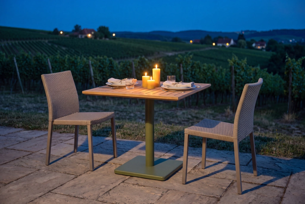 Bergen Dining Table Square – Teak setting