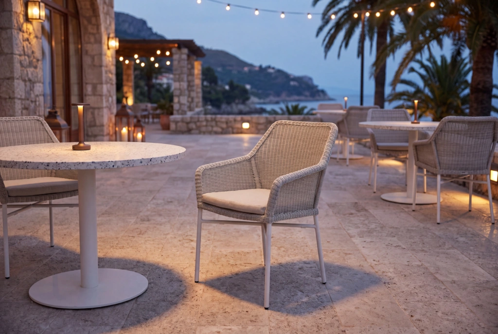 Madeira A Round Wicker setting