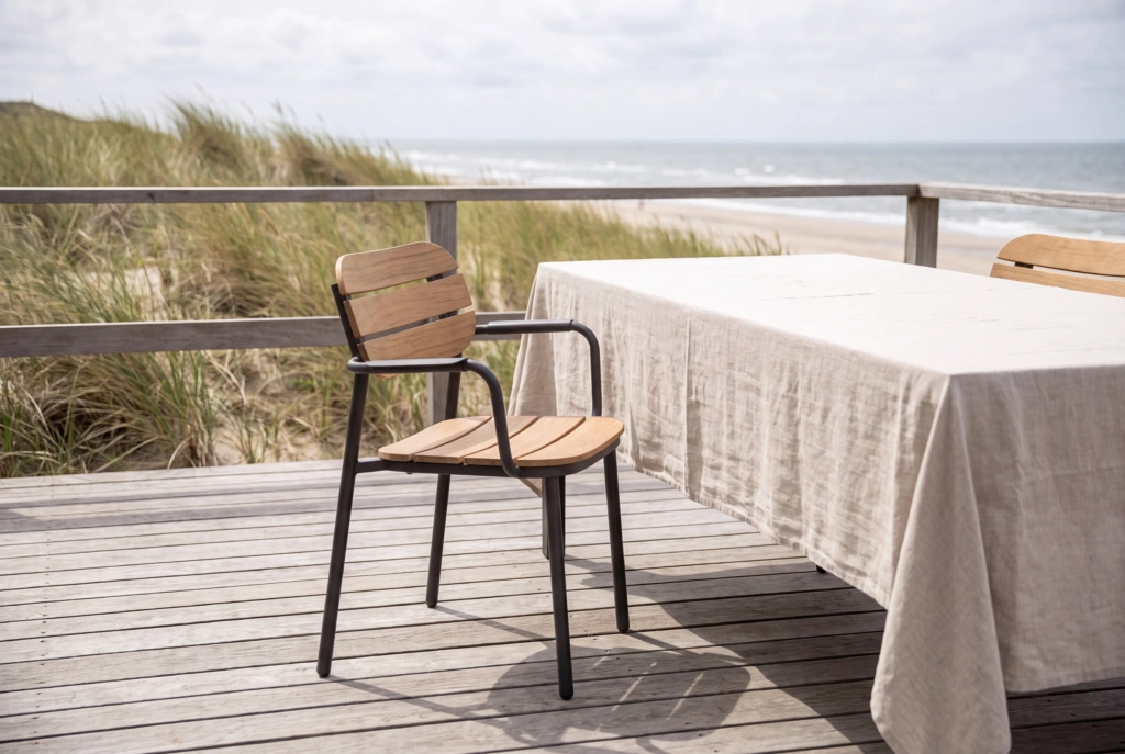Oval Dining Armchair – Teak setting