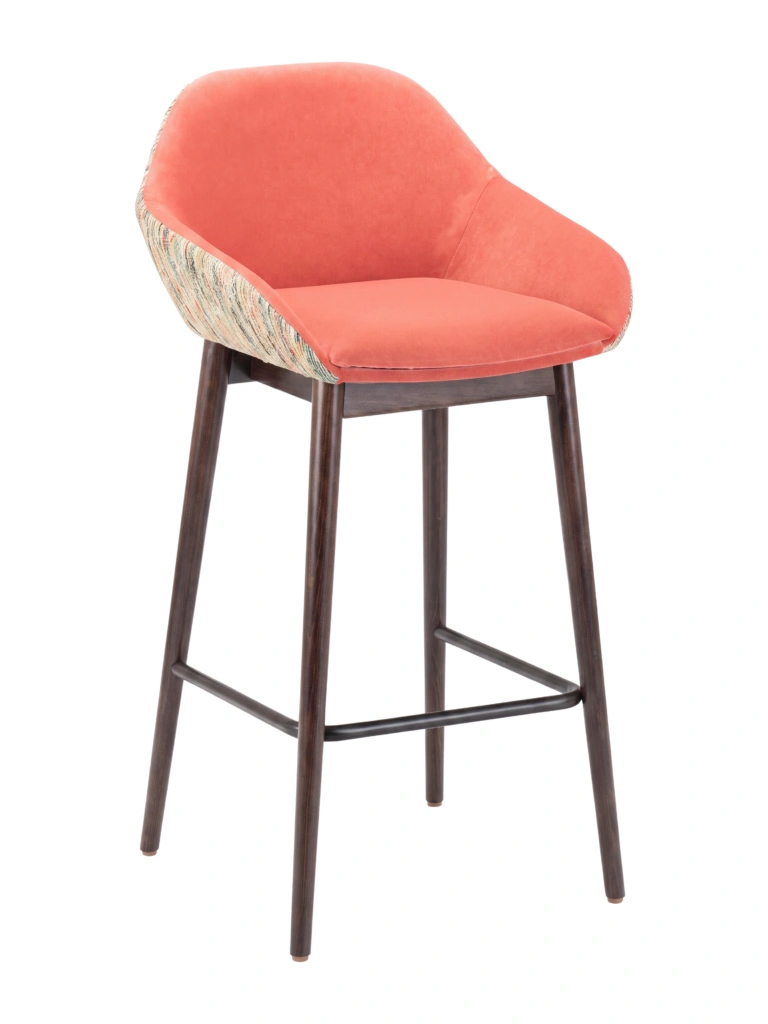 Mida B barstool in Walnut finish, front view