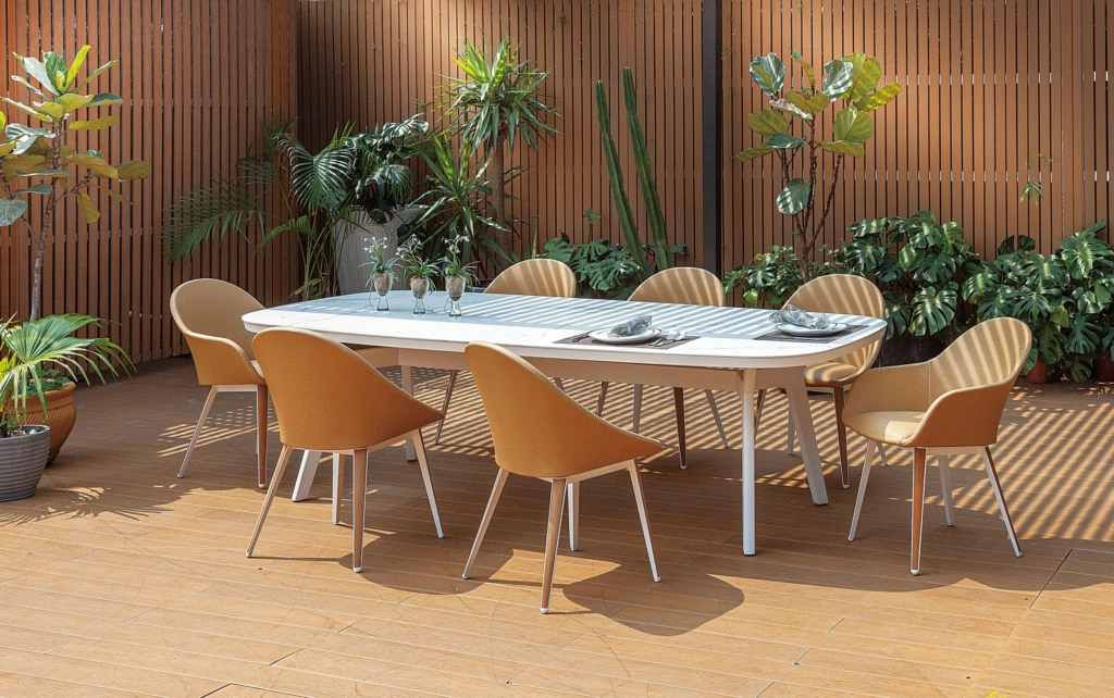 Monaco Set Upholstered In Vinyl With Monaco Dining Table 2