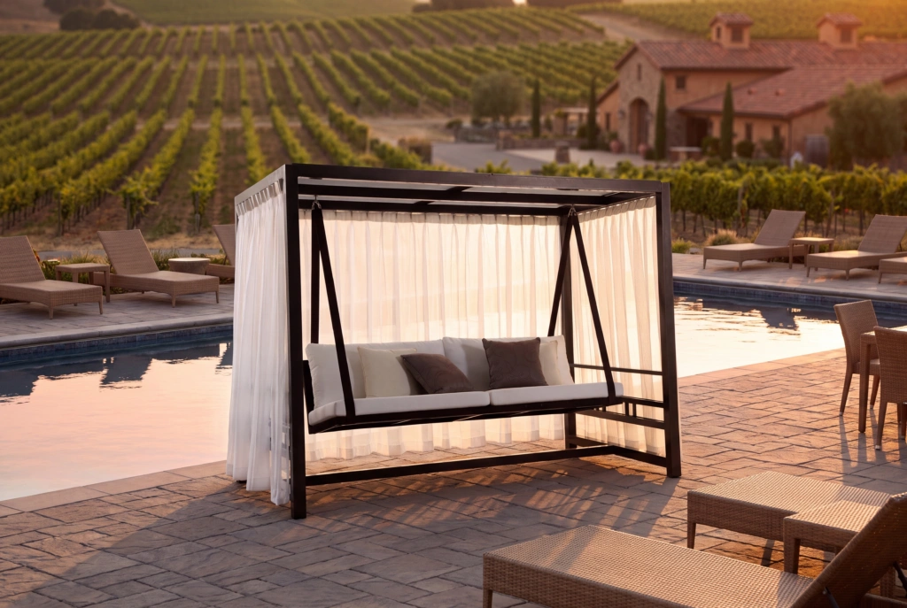 Ocean Breeze Cabana with Swing setting