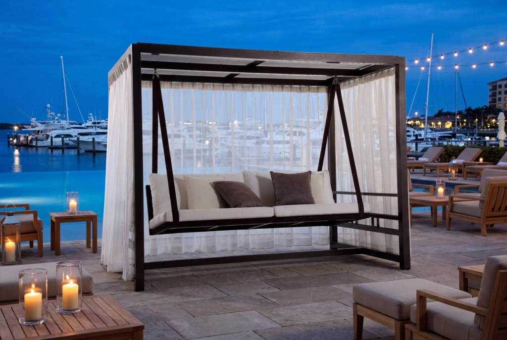Ocean Breeze Cabana with Swing setting