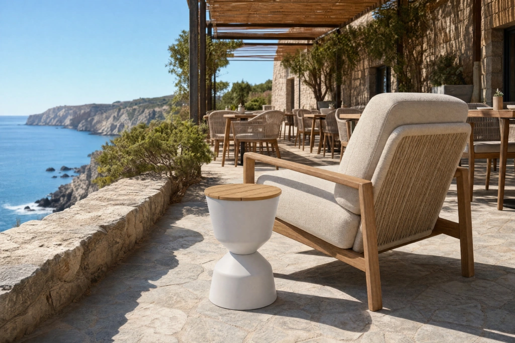 Balance Side Table Teak setting