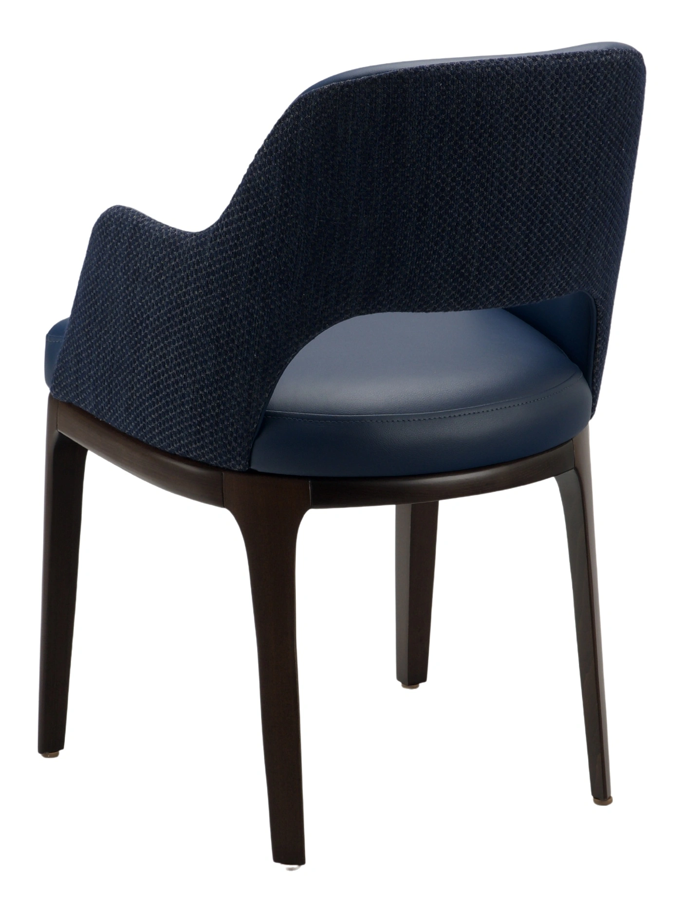 MC 1395 A OB | Walnut, C.O.M., Vinyl, Fabric MC 1395 A OB – Walnut, navy back view