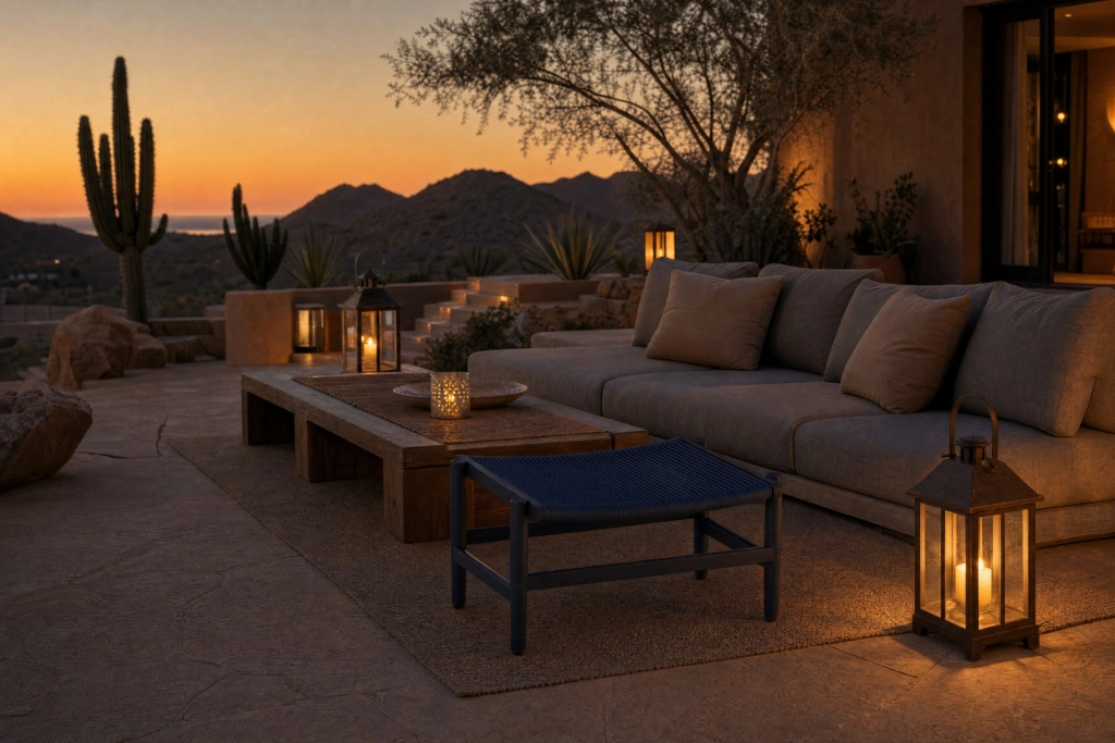 String Footstool setting