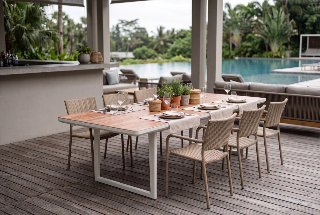 String Dining Table – Ceramic setting