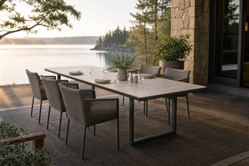 String Dining Table – Ceramic setting