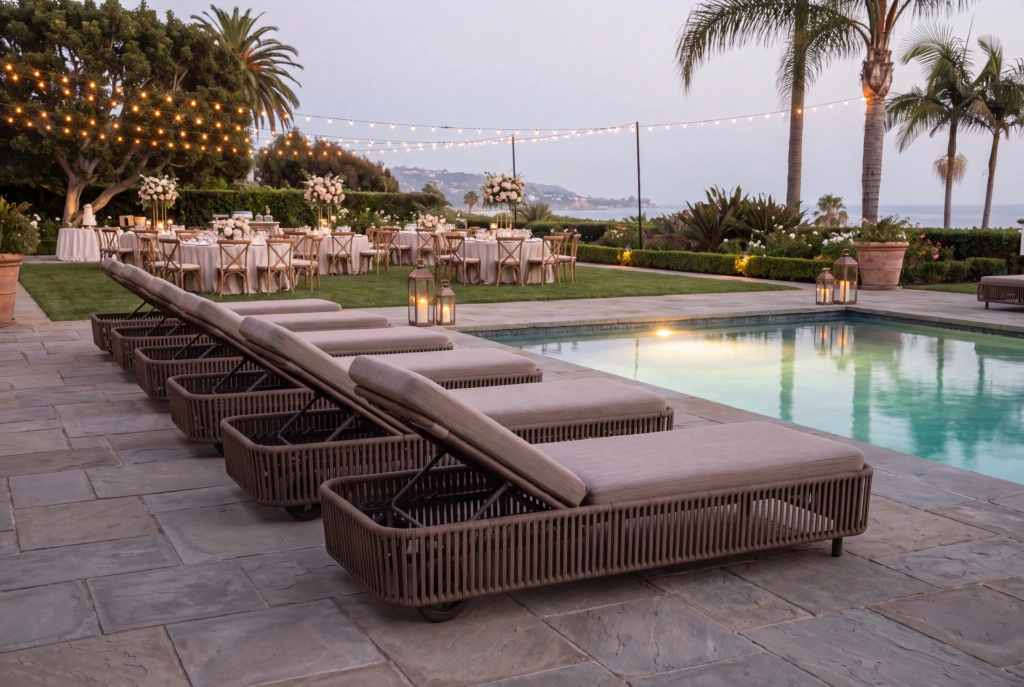 Captiva Sunlounger with Wheels setting