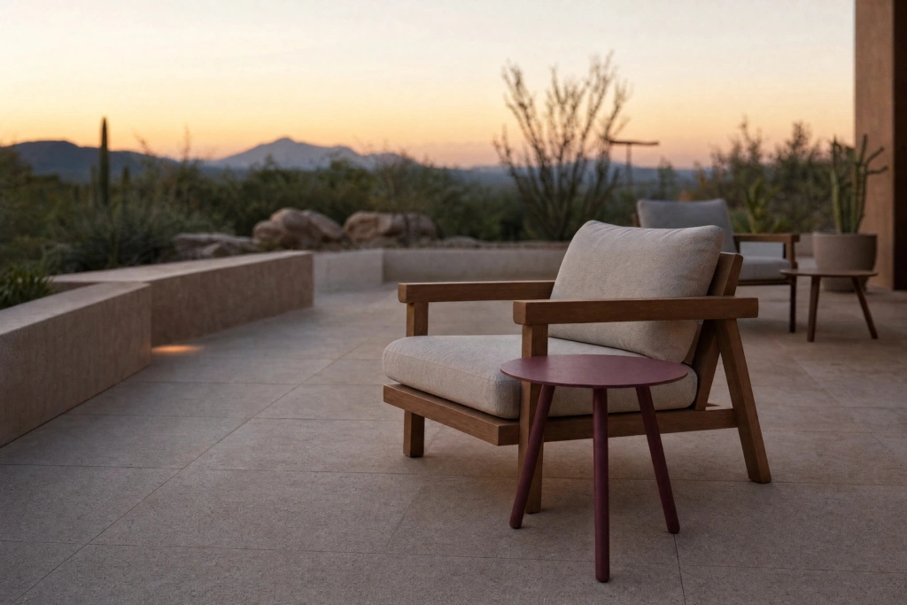 Cayman End Table Tri-leg setting