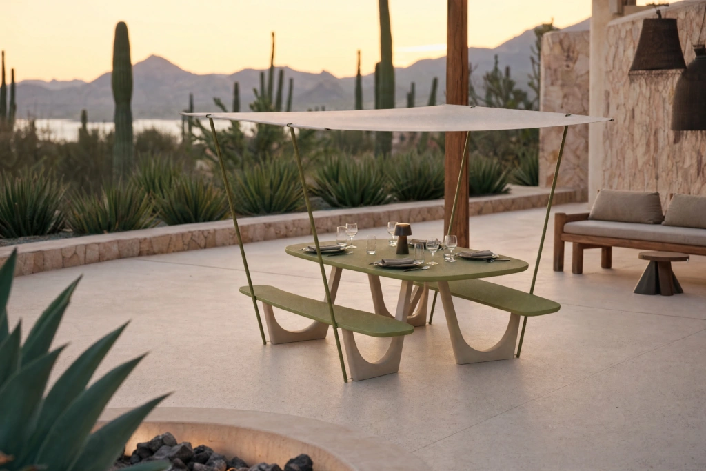 Clogs Picnic Table setting