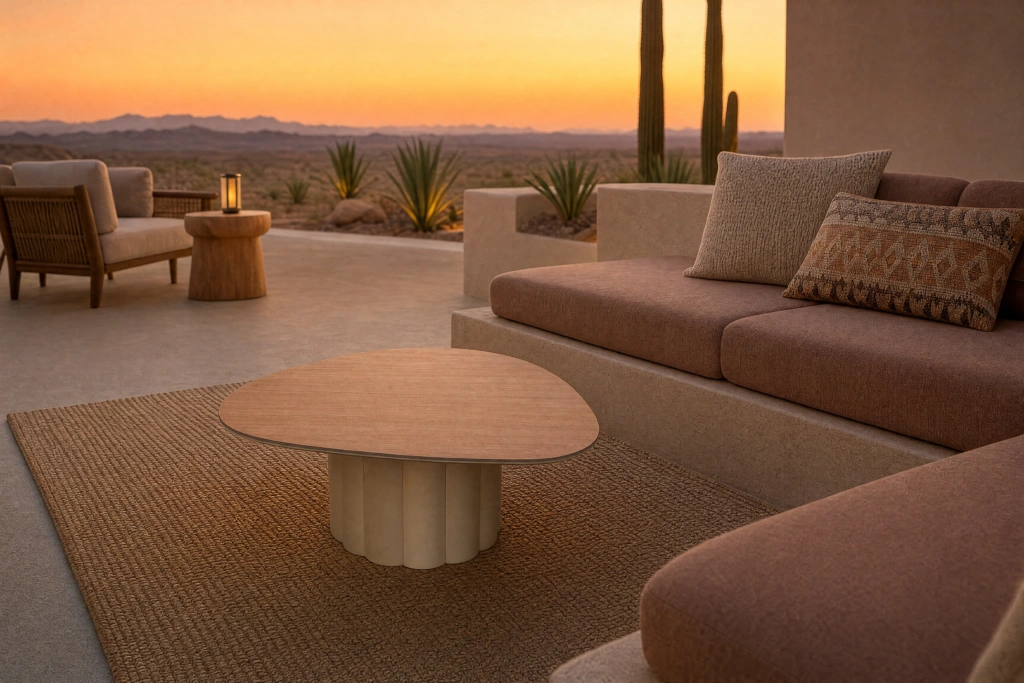 Lotus Nesting Coffee Table Small setting