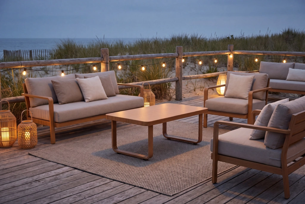 Palm Beach Coffee Table – Teak Look Aluminum setting