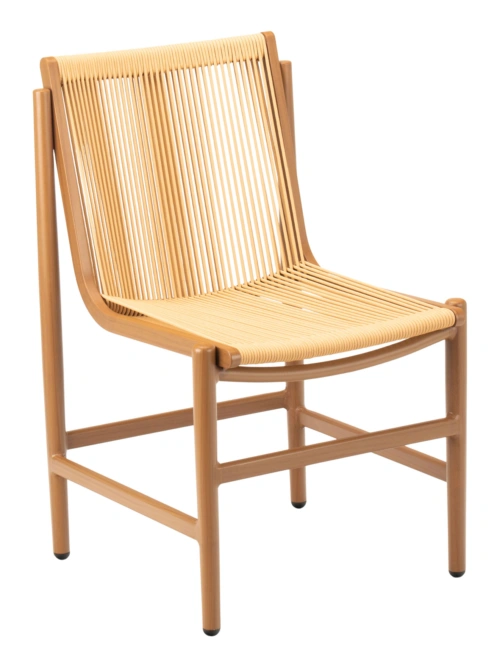String Dining Chair Wood Look Aluminum