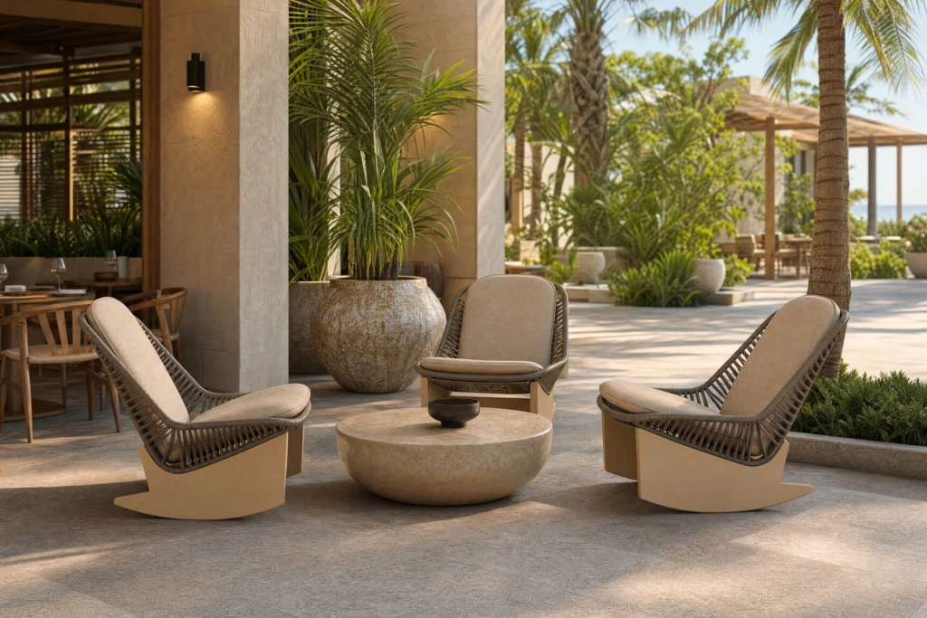 Clogs Rocking Lounge Chair setting